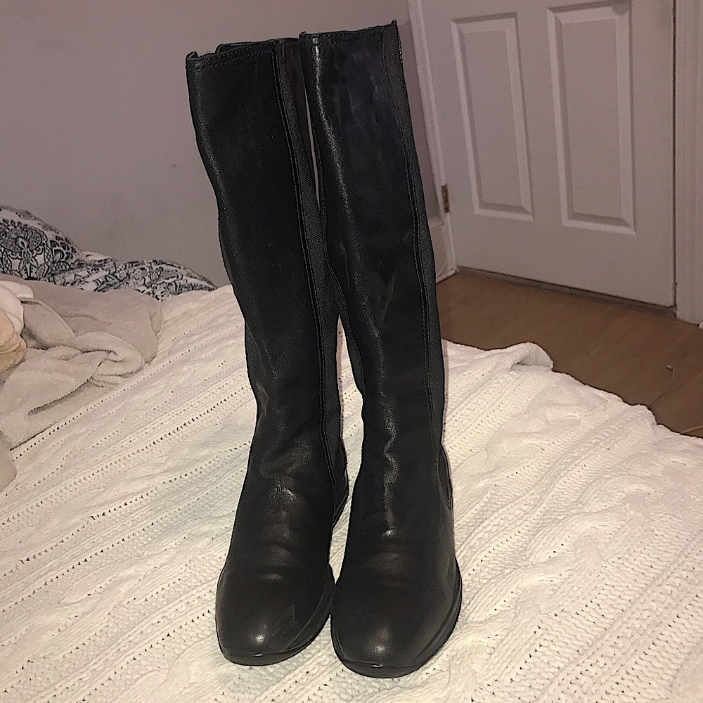 Black Leather Prada Boots